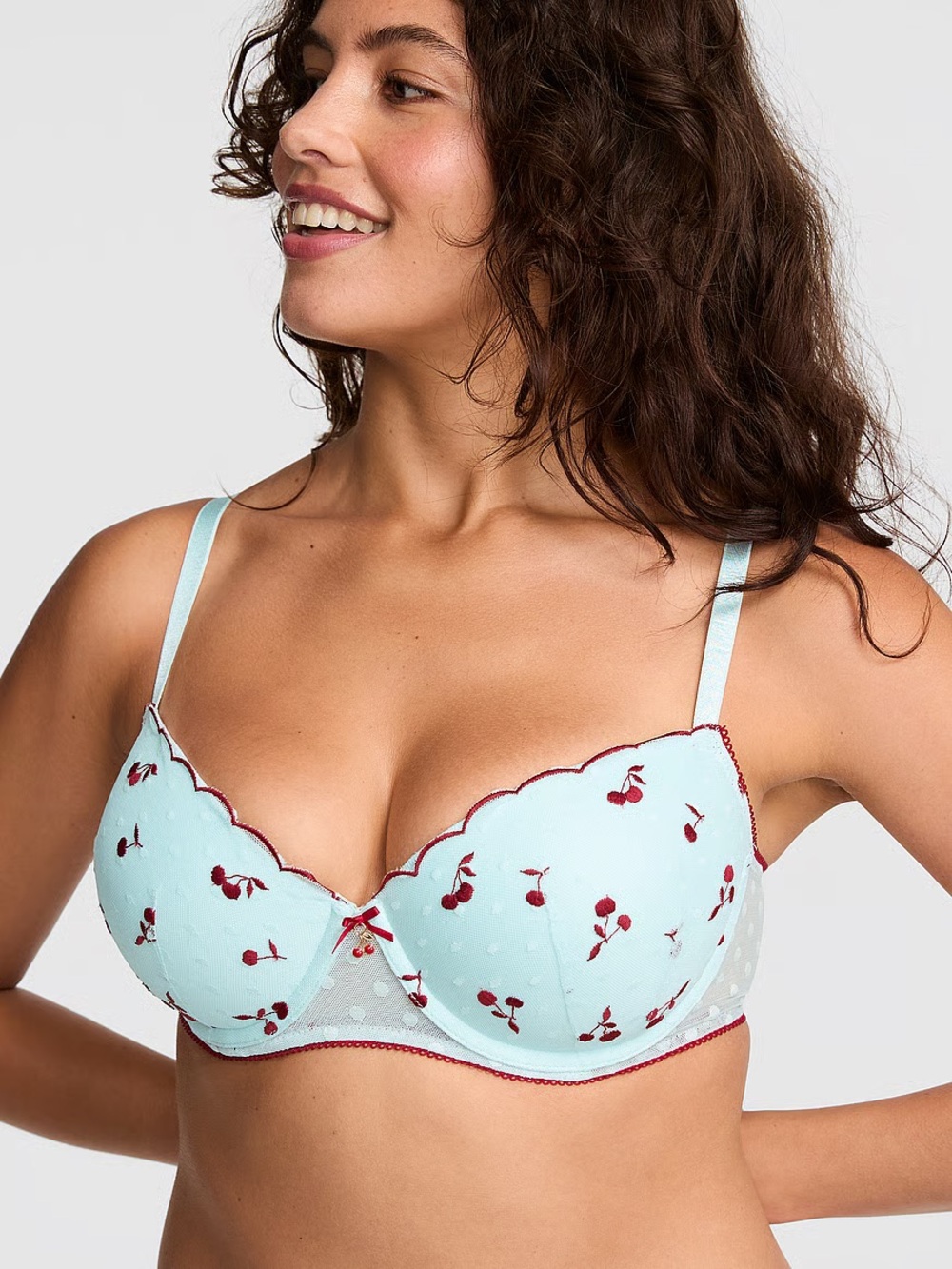 PINK Victoria's Secret Light Blue Cherry bra